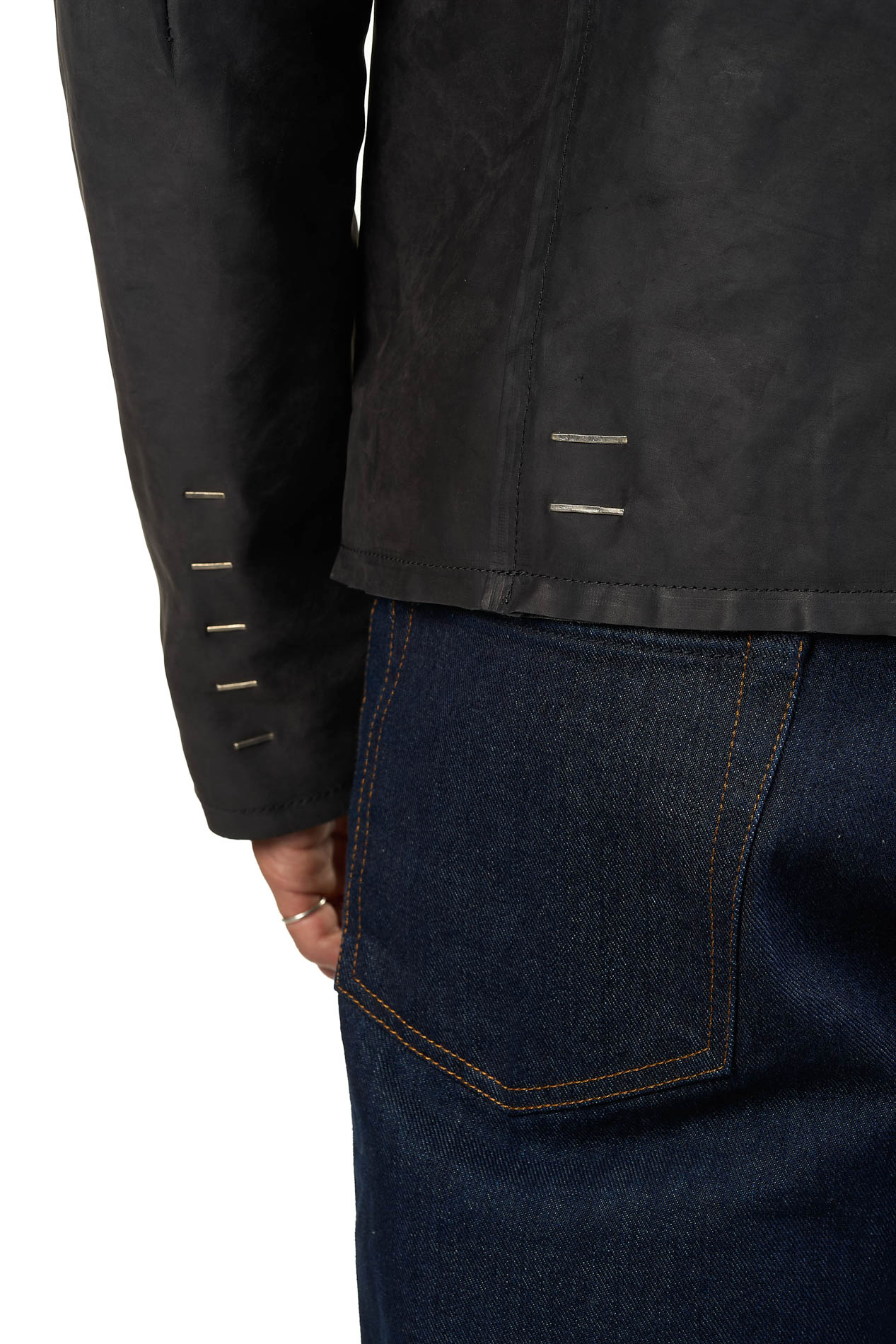 DANIELE BASTA LEATHER AND SILVER JACKET